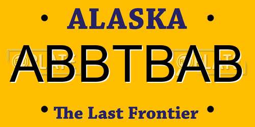 ABBTBAB Alaska License Plate