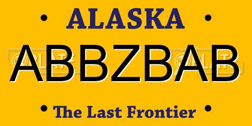 ABBZBAB Alaska License Plate