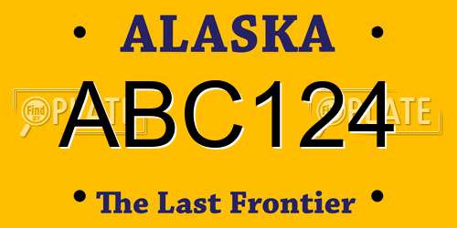 ABC124 Alaska License Plate