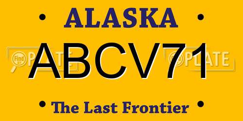 ABCV71 Alaska License Plate