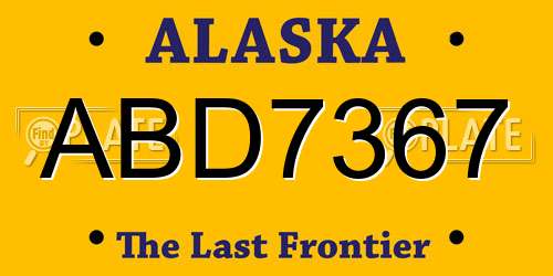 ABD7367 Alaska License Plate