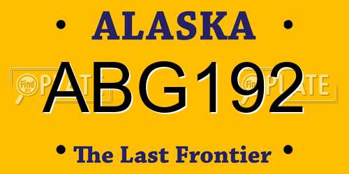 ABG192 Alaska License Plate