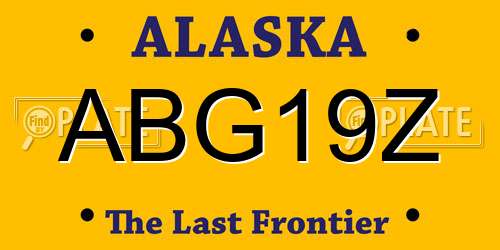 ABG19Z Alaska License Plate