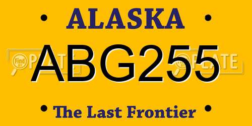 ABG255 Alaska License Plate