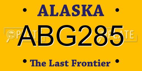 ABG285 Alaska License Plate