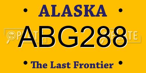 ABG288 Alaska License Plate
