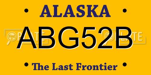 ABG52B Alaska License Plate