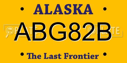 ABG82B Alaska License Plate