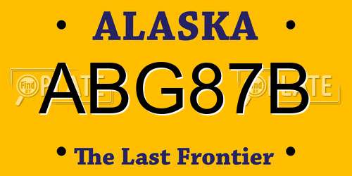 ABG87B Alaska License Plate