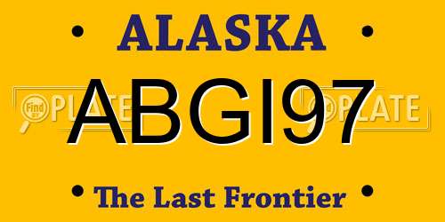 ABGI97 Alaska License Plate