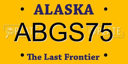 ABGS75 Alaska License Plate