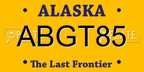 ABGT85 Alaska License Plate