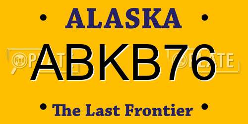 ABKB76 Alaska License Plate