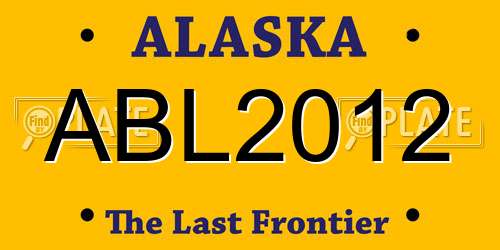 ABL2012 Alaska License Plate
