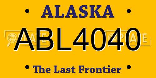ABL4040 Alaska License Plate