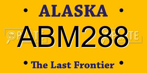 ABM288 Alaska License Plate