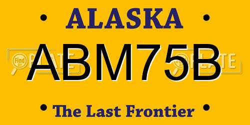 ABM75B Alaska License Plate