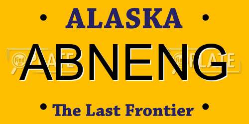 ABNENG Alaska License Plate