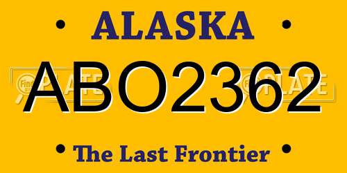 ABO2362 Alaska License Plate
