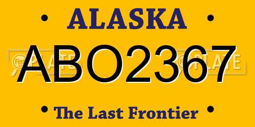 ABO2367 Alaska License Plate