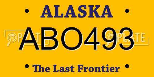 ABO493 Alaska License Plate