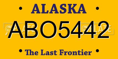 ABO5442 Alaska License Plate