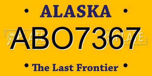 ABO7367 Alaska License Plate