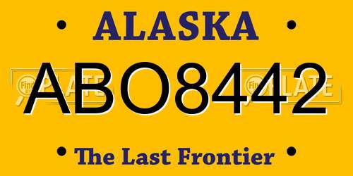 ABO8442 Alaska License Plate