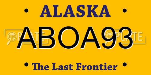 ABOA93 Alaska License Plate