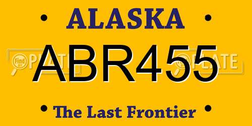 ABR455 Alaska License Plate