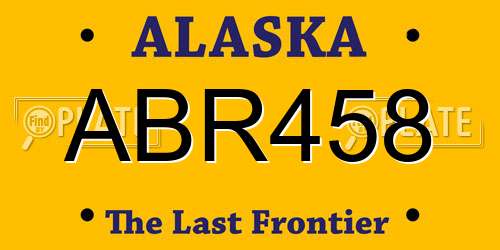 ABR458 Alaska License Plate
