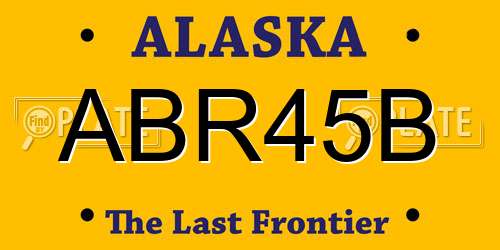 ABR45B Alaska License Plate