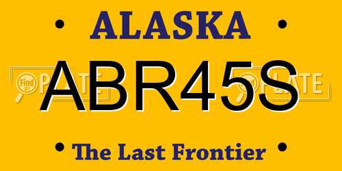 ABR45S Alaska License Plate