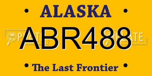 ABR488 Alaska License Plate