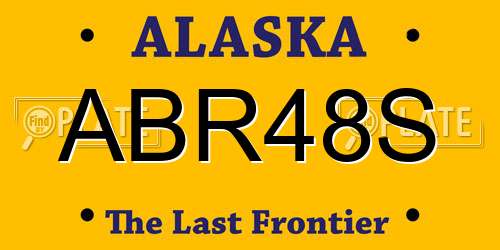ABR48S Alaska License Plate