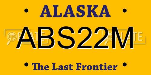 ABS22M Alaska License Plate