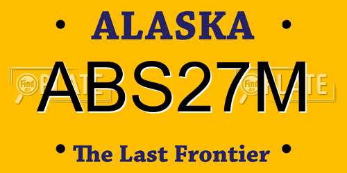 ABS27M Alaska License Plate