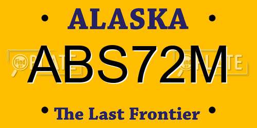 ABS72M Alaska License Plate
