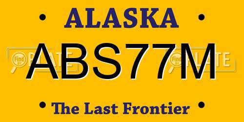 ABS77M Alaska License Plate