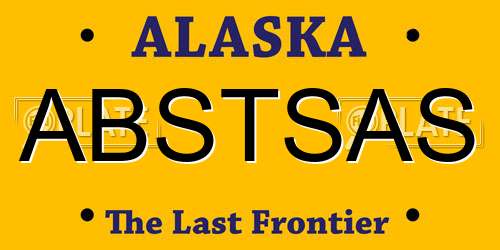 ABSTSAS Alaska License Plate