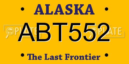ABT552 Alaska License Plate