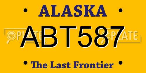 ABT587 Alaska License Plate