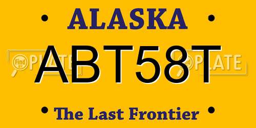 ABT58T Alaska License Plate