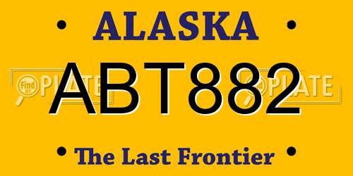 ABT882 Alaska License Plate