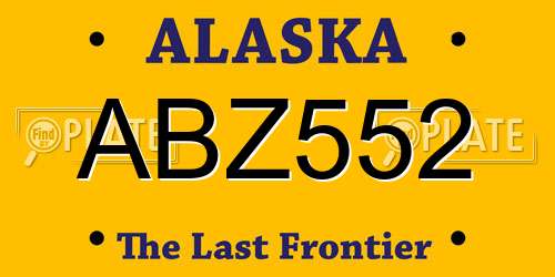 ABZ552 Alaska License Plate