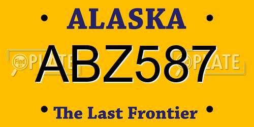 ABZ587 Alaska License Plate