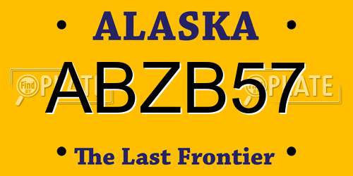 ABZB57 Alaska License Plate