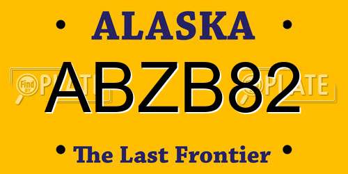 ABZB82 Alaska License Plate