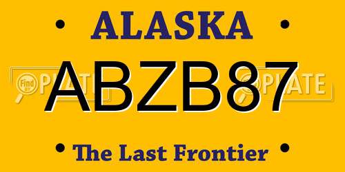 ABZB87 Alaska License Plate