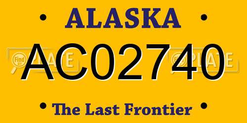 AC02740 Alaska License Plate